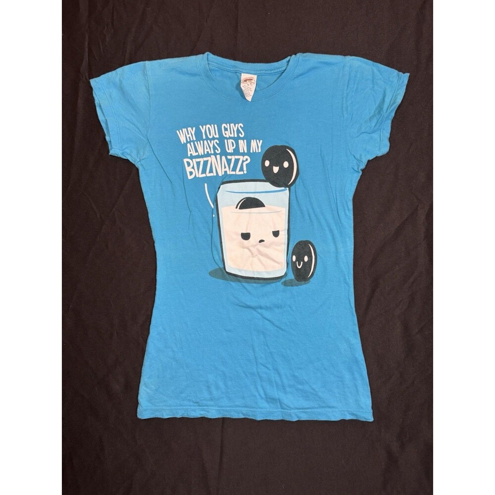 Y2K Cookies + Milk Bizznazz Scene Cyber Punk Funny Baby Tee Hybrid Medium